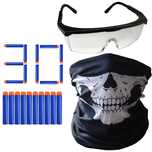Okulary ochronne do nerf + bandana + 30 strzałki