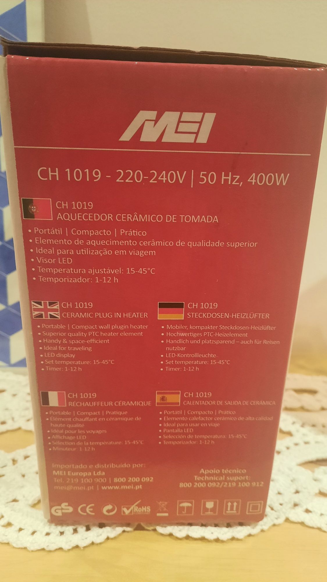 Aquecedor cerâmico de tomada