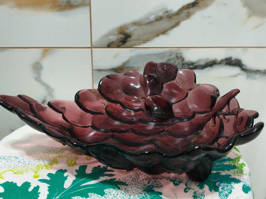 Patera owocarka winogrona fiolet szkło duża