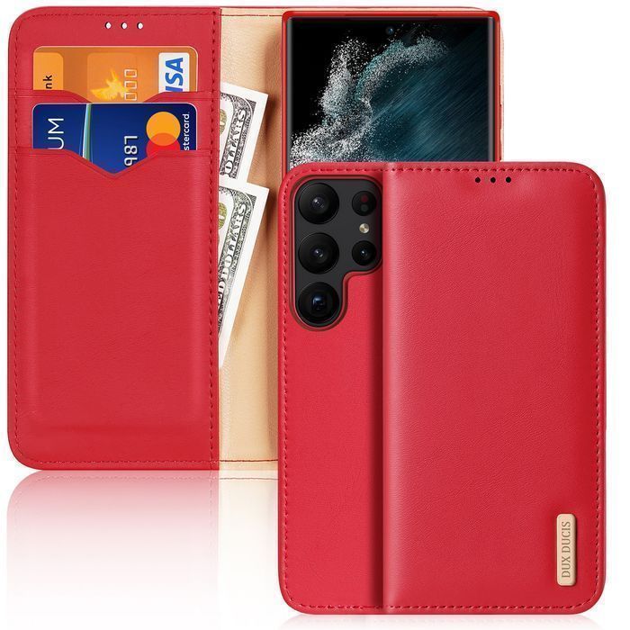 Etui Dux Ducis Hivo Samsung Galaxy S23 Ultra Skóra Czerwona
