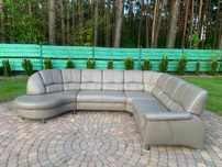 niemiecki narożnik skóra naturalna beige gray 340 x 235