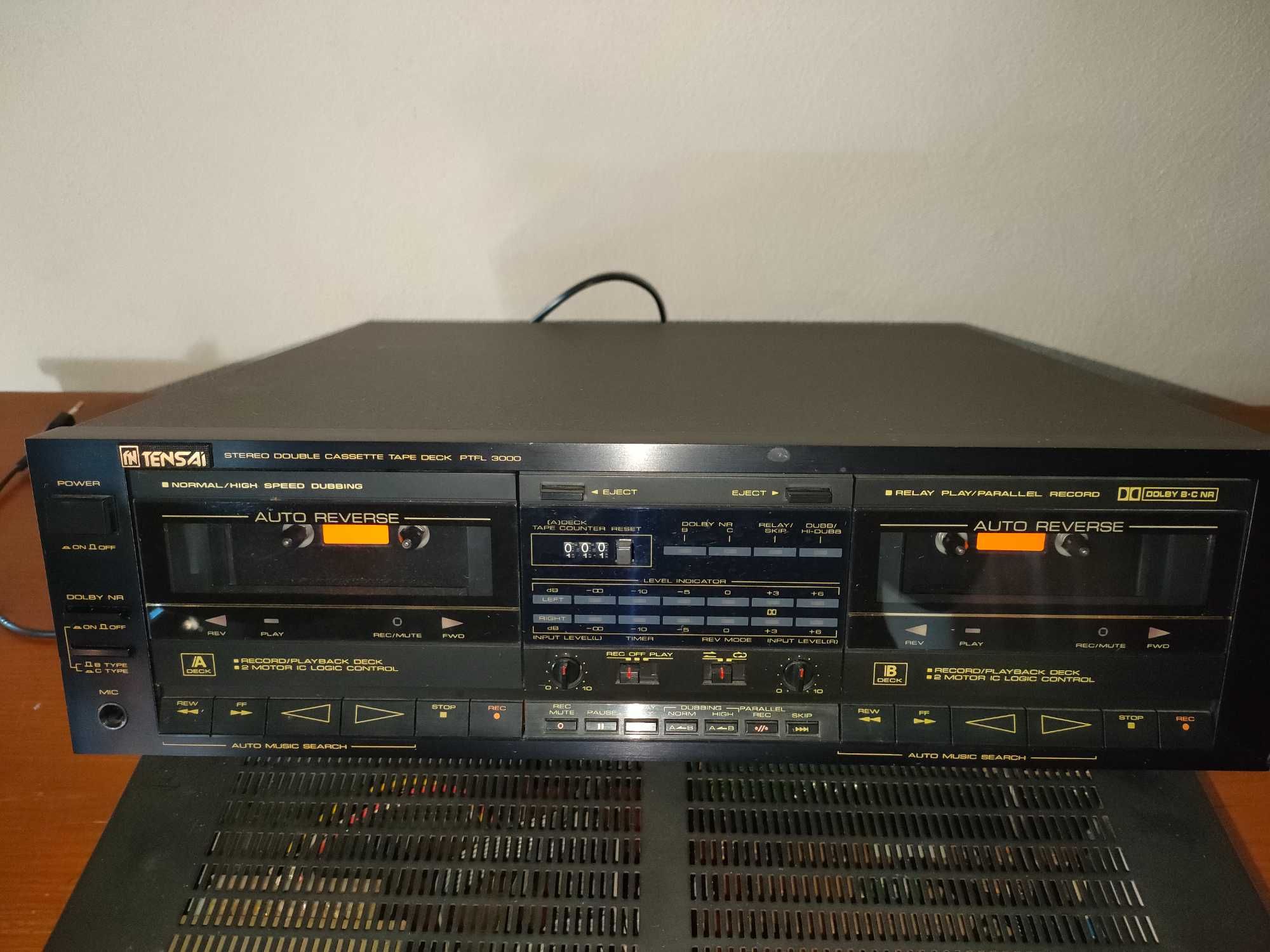 TENSAI Stereo Double Cassete Tape Deck PTFL3000