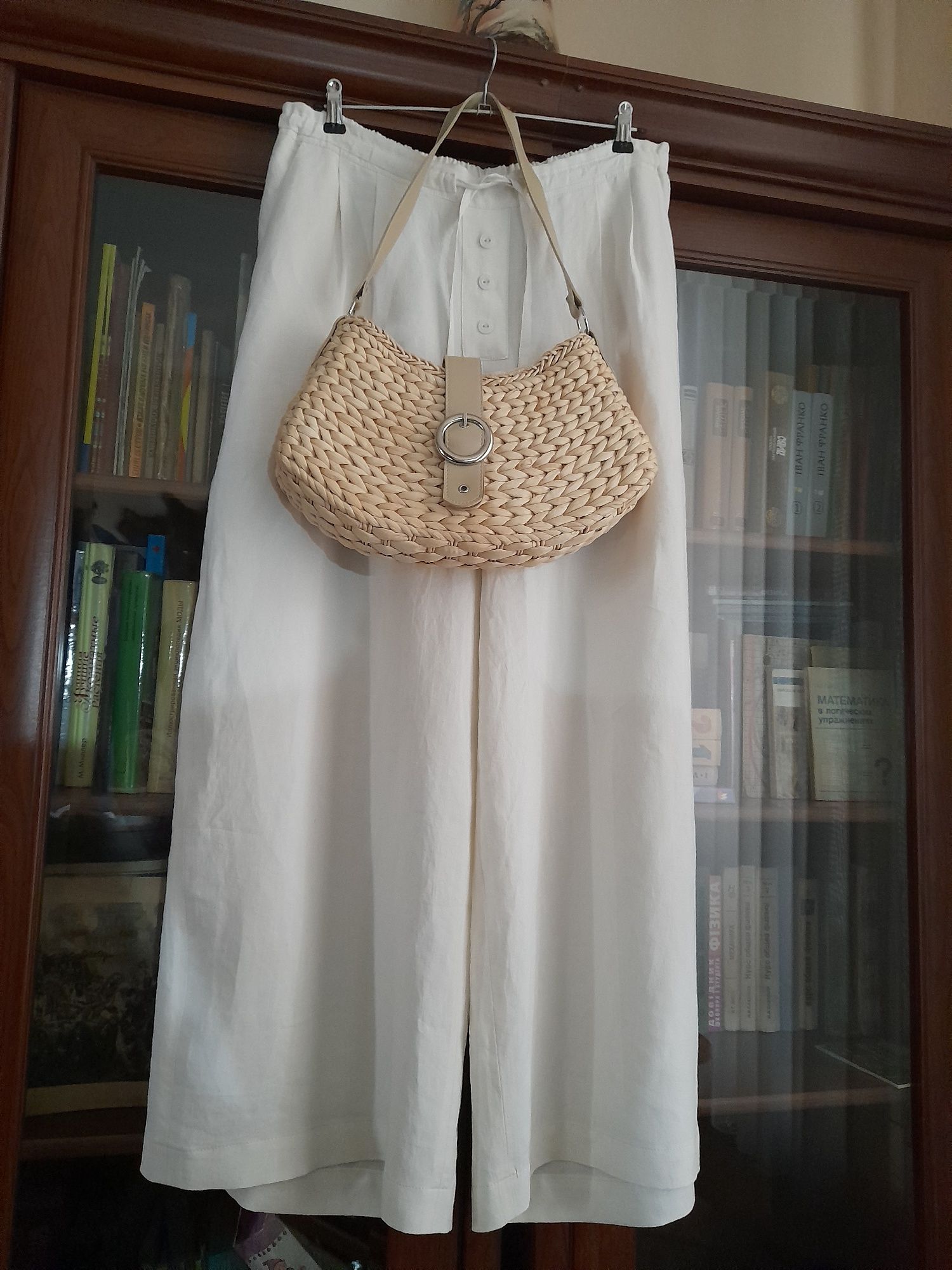 Лен. Брюки палаццо. р.4xl