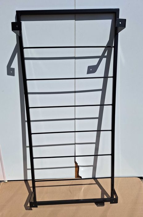 Metalowa pergola ścienna loft 130x60 cm czarny półmat 2 sztuki