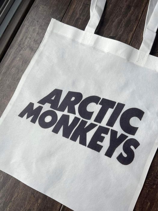 Nowa torba arctic monkeys napis black white tote bag