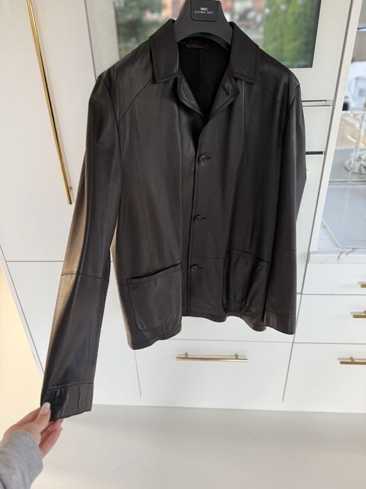 Kurtka marynarka ze skóry cielęcej czarna Hugo Boss XL XXL