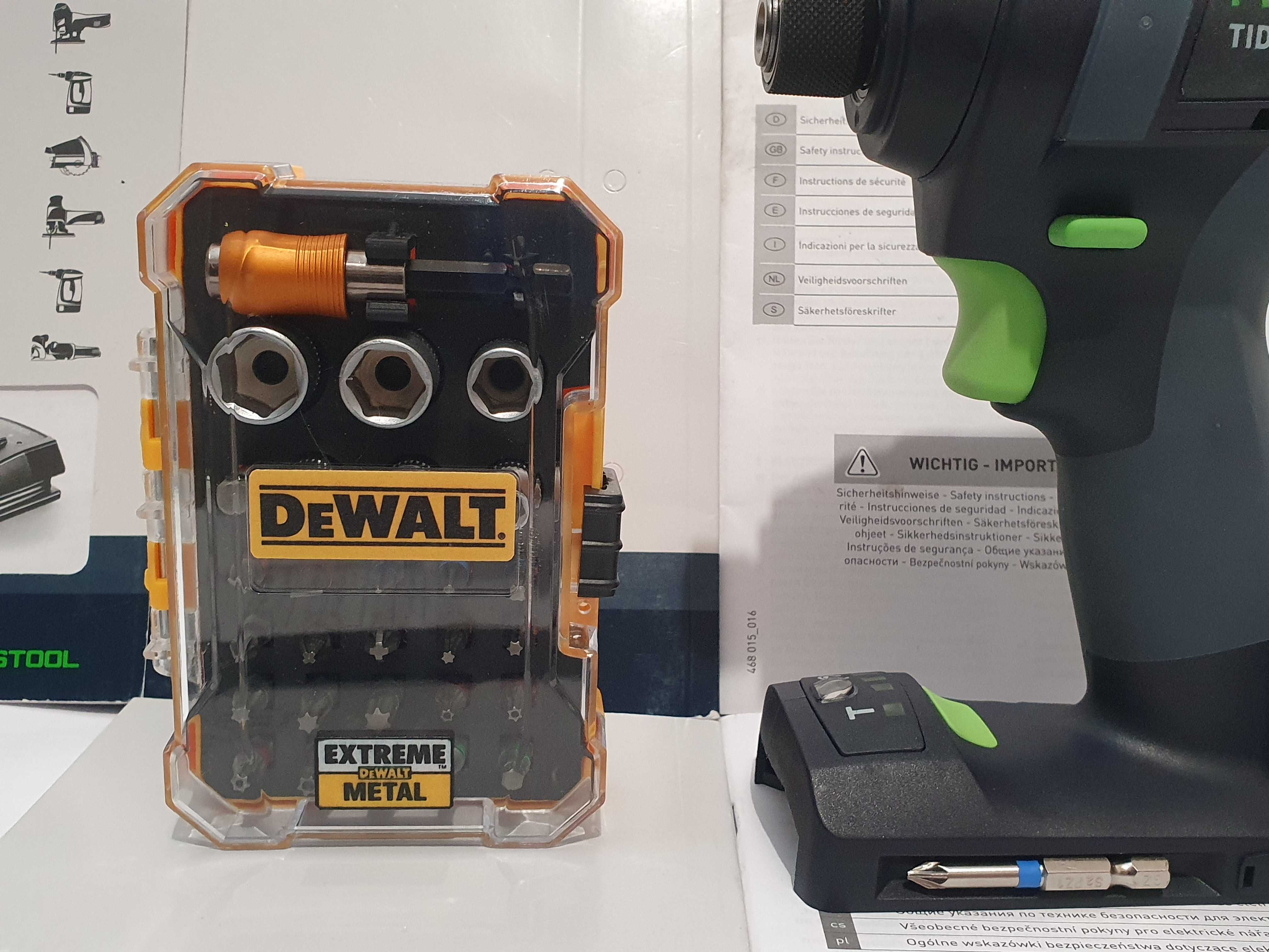 Super zestaw FESTOOL TID 18 zakrętarka udar +aku 18v 3,1Ah bity DEWALT