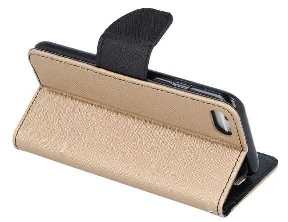 Etui z klapką do Samsung Galaxy A3 2017 A320 kolor: złoto-czarny