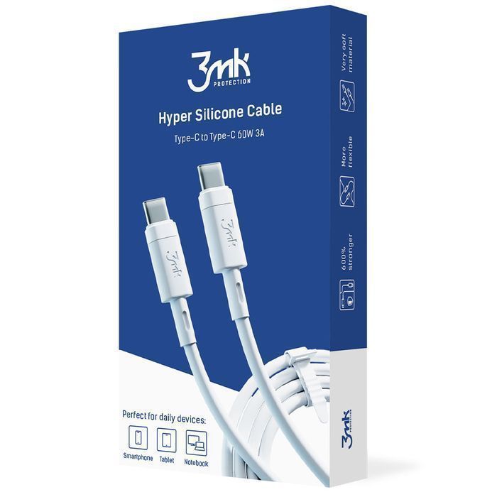 Kabel przewód 3mk Hyper Silicone Cable USB-C do USB-C Type C PD QC3.0