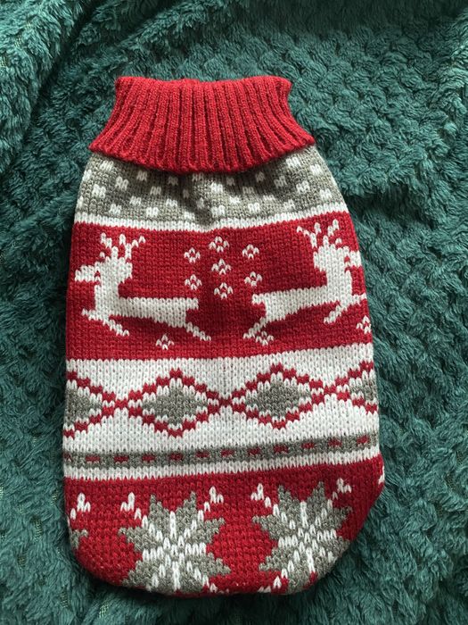 Świateczny sweterek S dla psa kota czerwony