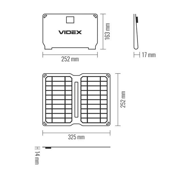 Сонячна панель (портативний зарядний пристрій) VIDEX 10 W VSO-F510UU