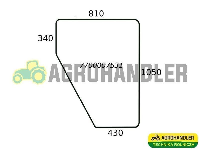 Szyba drzwi Renault kabina Rs 61-12, 61-14, 68-14, 75-12, 110-54, 12-5