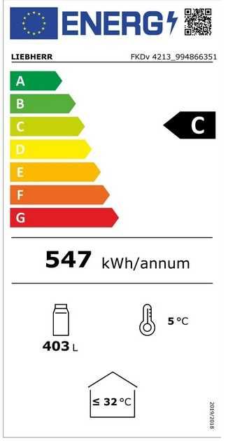 Szafa  chłodnicza LIEBHERR FKDv 4213 Comfort biały   NOWA