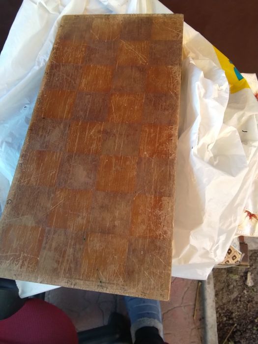 Дошка для гри в шашки б,в дерев'яна 1970 років,