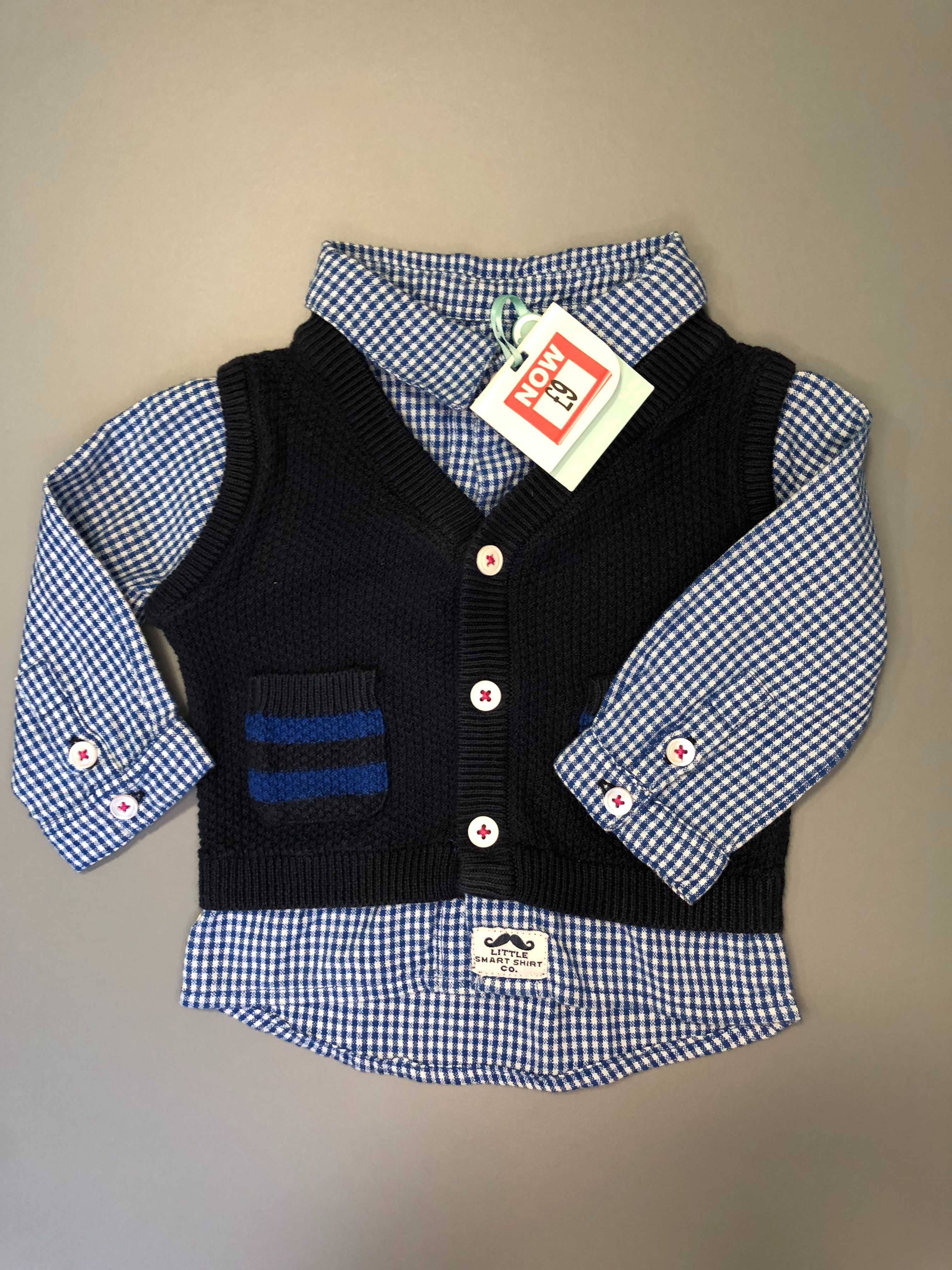 Стильна сорочка-жилетка для малюка 0-3М, M&Co, -50%