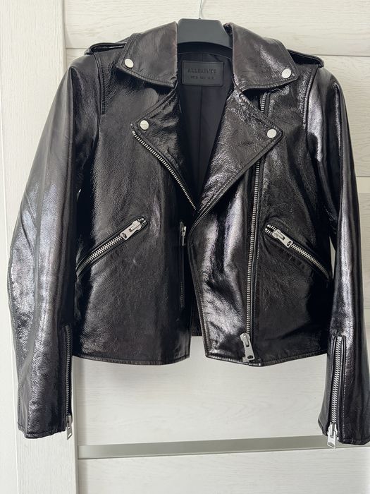 Куртка кожаная лаковая all saints