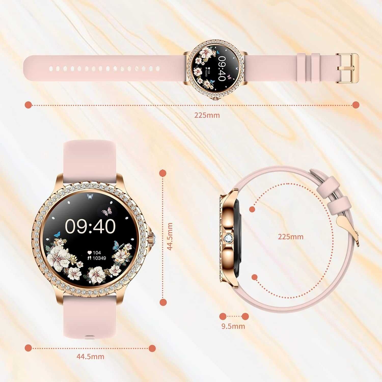 Smartwatch damski z funkcją telefonu Diamond, 1,32