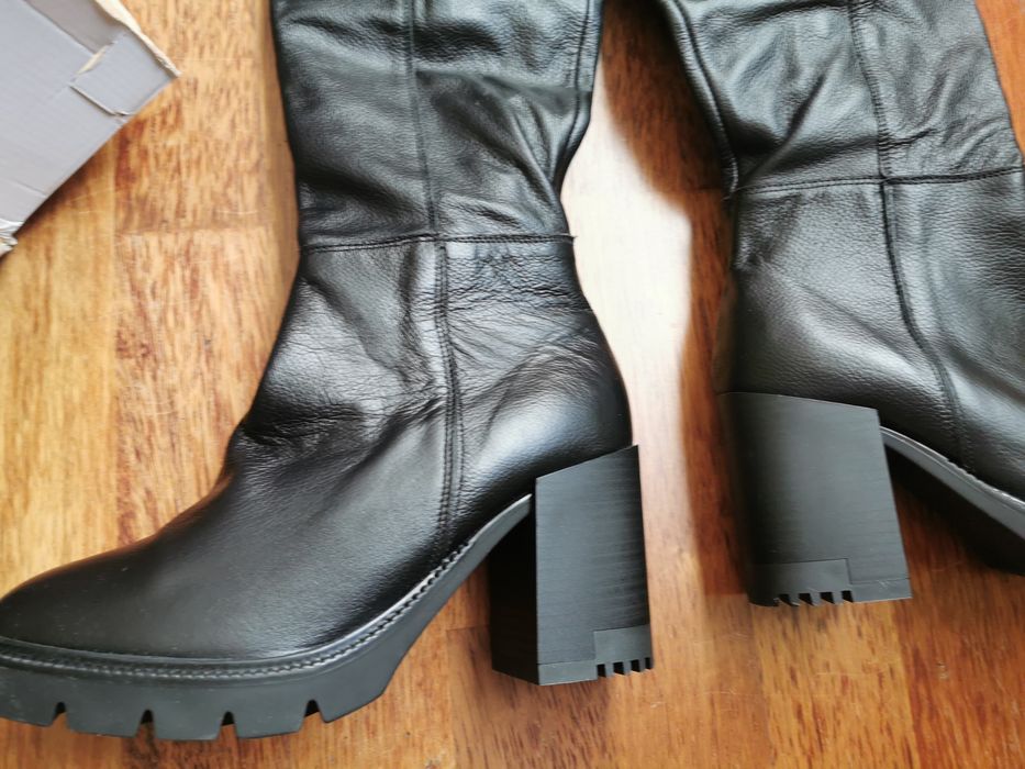 Buty zimowe damskie kozaki OLEKSY skóra naturalna