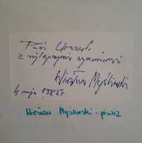 Autograf Wiesław Myśliwski