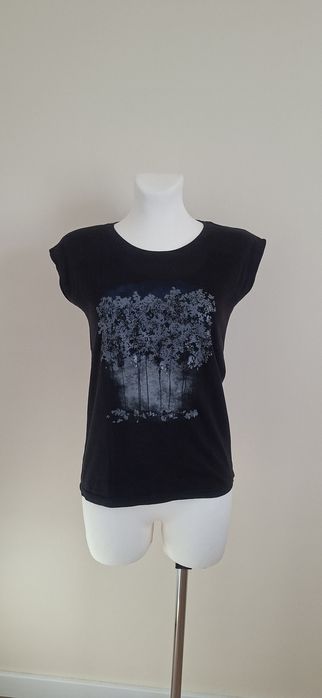 Bluzka koszulka t-shirt krótki rękaw kolor czarny Reserved rozm. XS