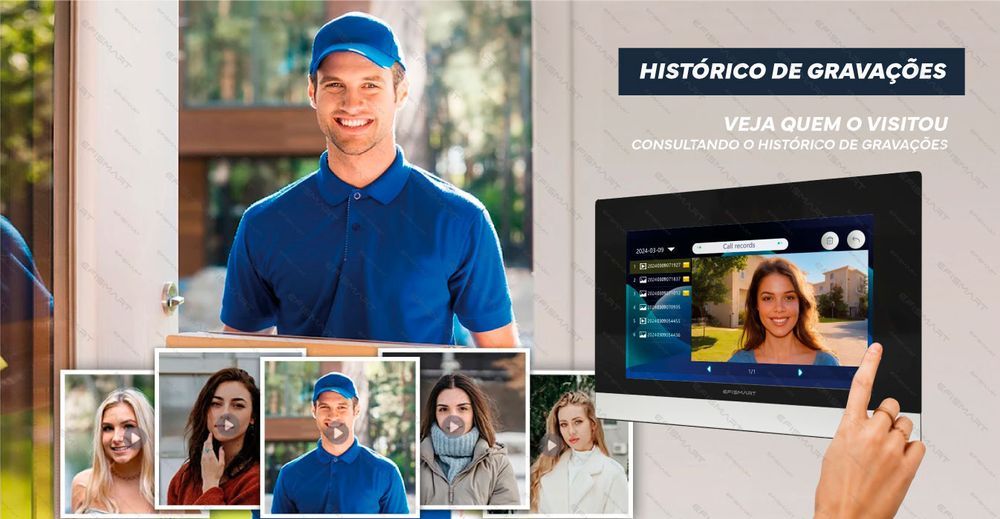 Vídeo Porteiro KIT Monitor 7” e Posto Externo 2MP 4 EFISMART PRO S400