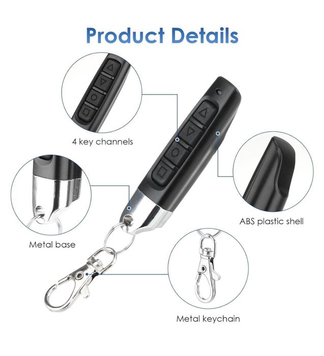 3-częściowy pilot do drzwi garażowych 433 MHz pilot do bramy