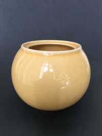 Pequena jarra cerâmica vidrada amarela vintage Habitat