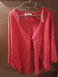 Sweter damski czerwony, 100% bawełny, rozm. 48/50 (XL) NOWY