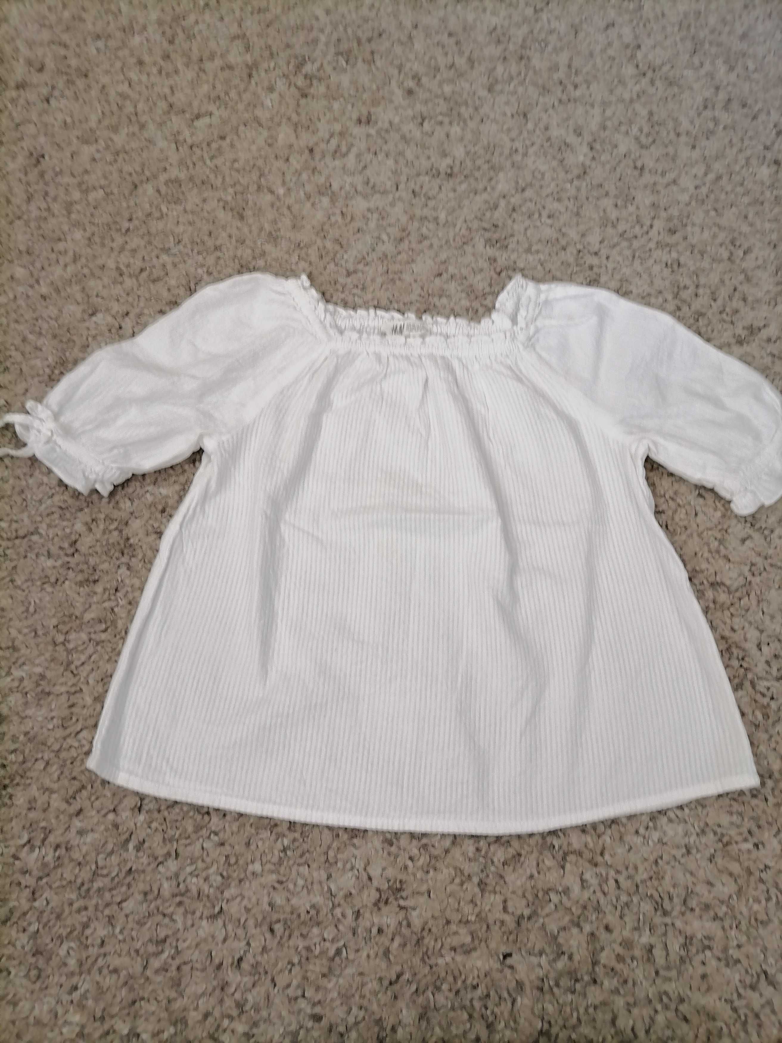 Bluzeczka biała elegancka H&M rozm 140, bawełniana