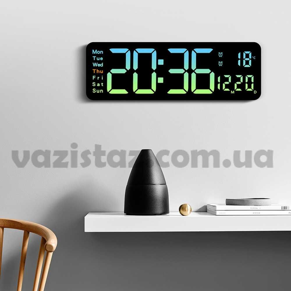 Большие электронные часы на стену стол с большими цифрами + пульт ДУ