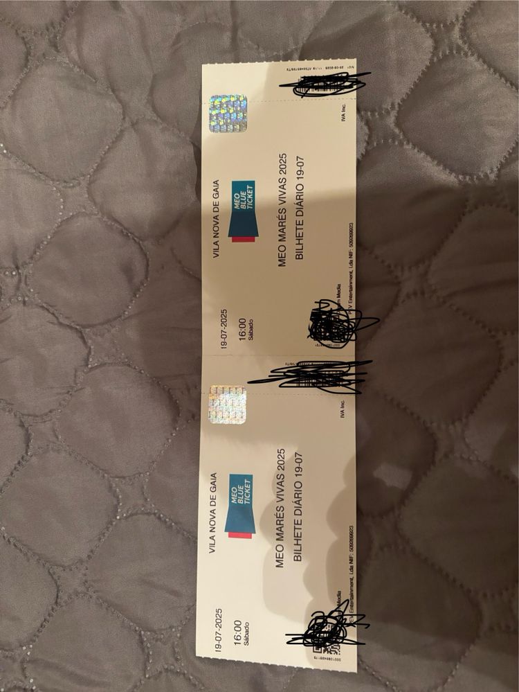Bilhete duplo MEO Mares Vivas - 19 julho