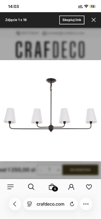 Lampa wisząca Classy czarna crafdeco, kuźnia drewna