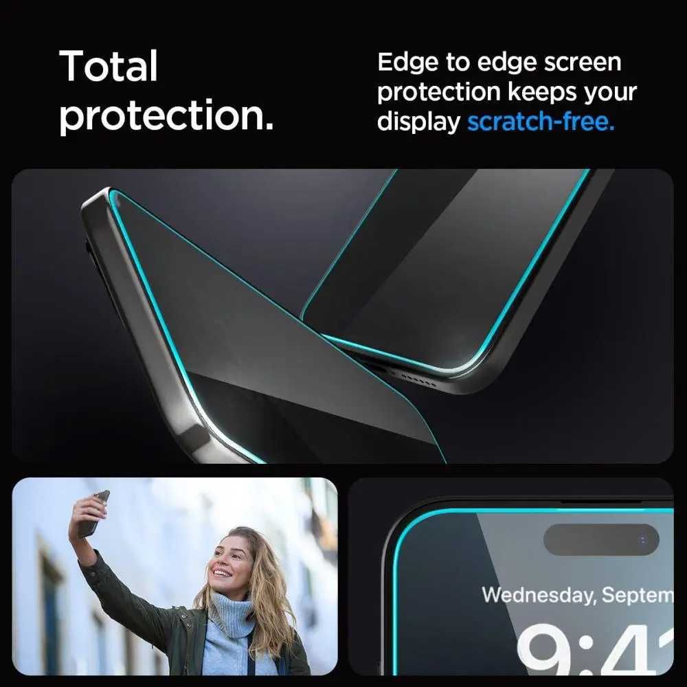 Защитное стекло Spigen Glas.tR EZ FIT Privacy 2-Pack iPhone 15 Pro