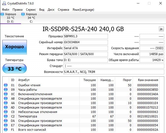 SSD диск Goodram IRDM 240GB 2.5" SATAIII MLC