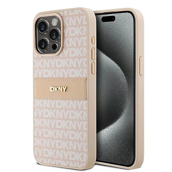 Etui DKNY Leather Mono Stripe & Metal Logo na iPhone 15 Pro Max - różo