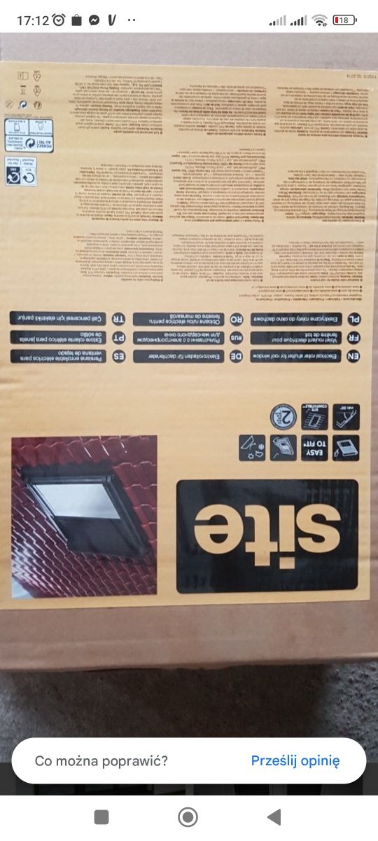 Roleta solarna SITE 78x118 cm