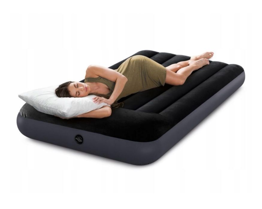 Łożko / Materac dmuchany INTEX 191x99x25 cm – jednoosobowy, welurowy