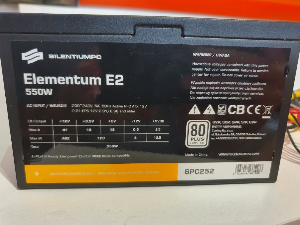 Zasilacz silentiumpc elementem E2 550w