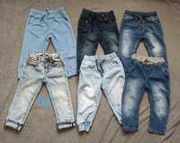 Joggery jegginsy jeansy 92 6 sztuk (1 gratis) zestaw set komplet paka