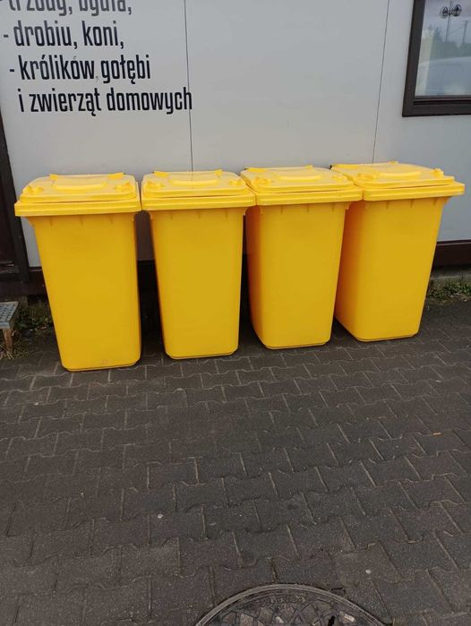 Kosz pojemnik na śmieci 240l nowy żółty
