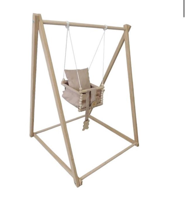 Гойдалка дитяча підвісна, качеля дитяча, деревʼяна, для дітей від 3
