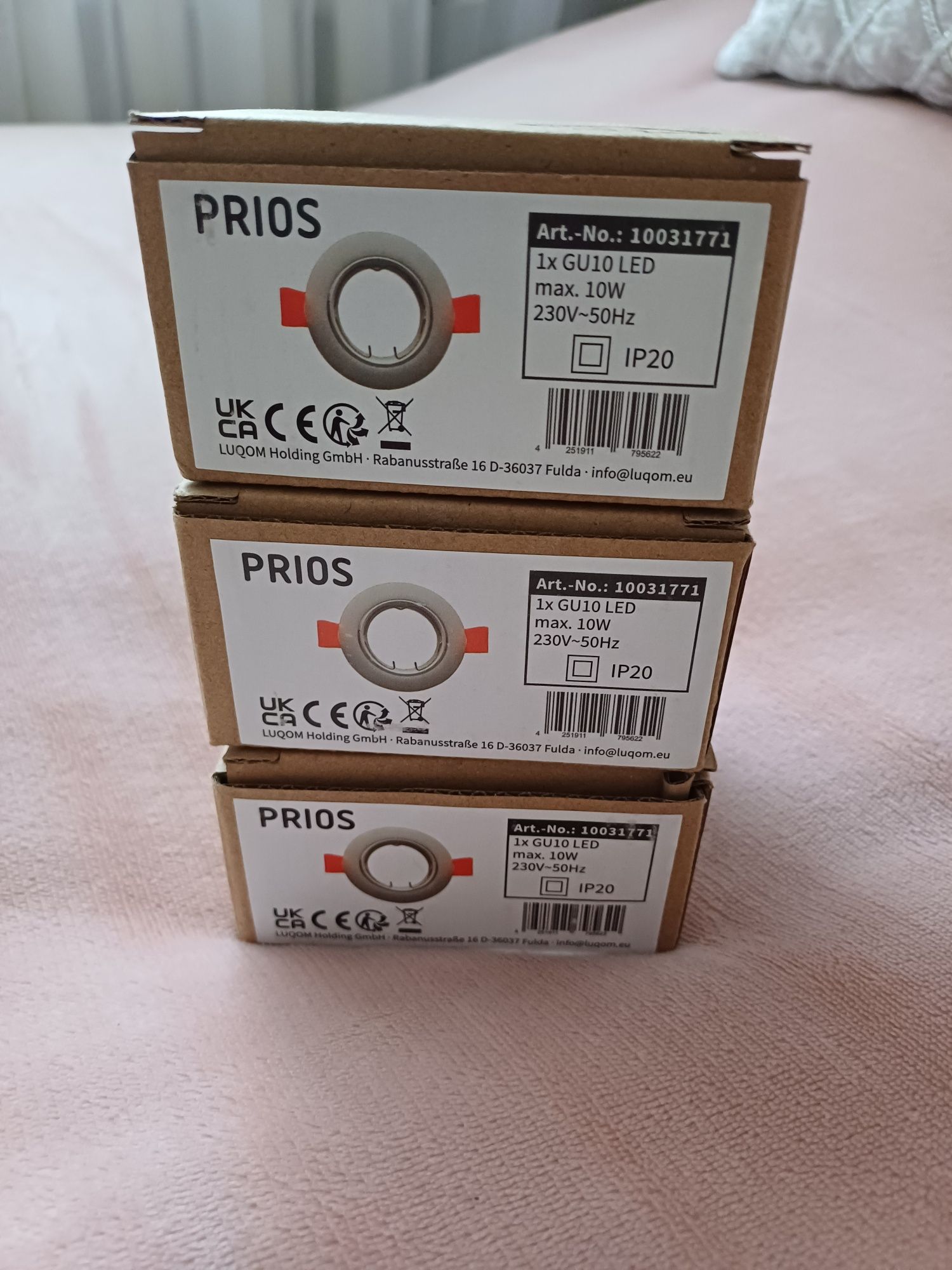 Wpuszczana lampa sufitowa biała 4 sztuki komplet