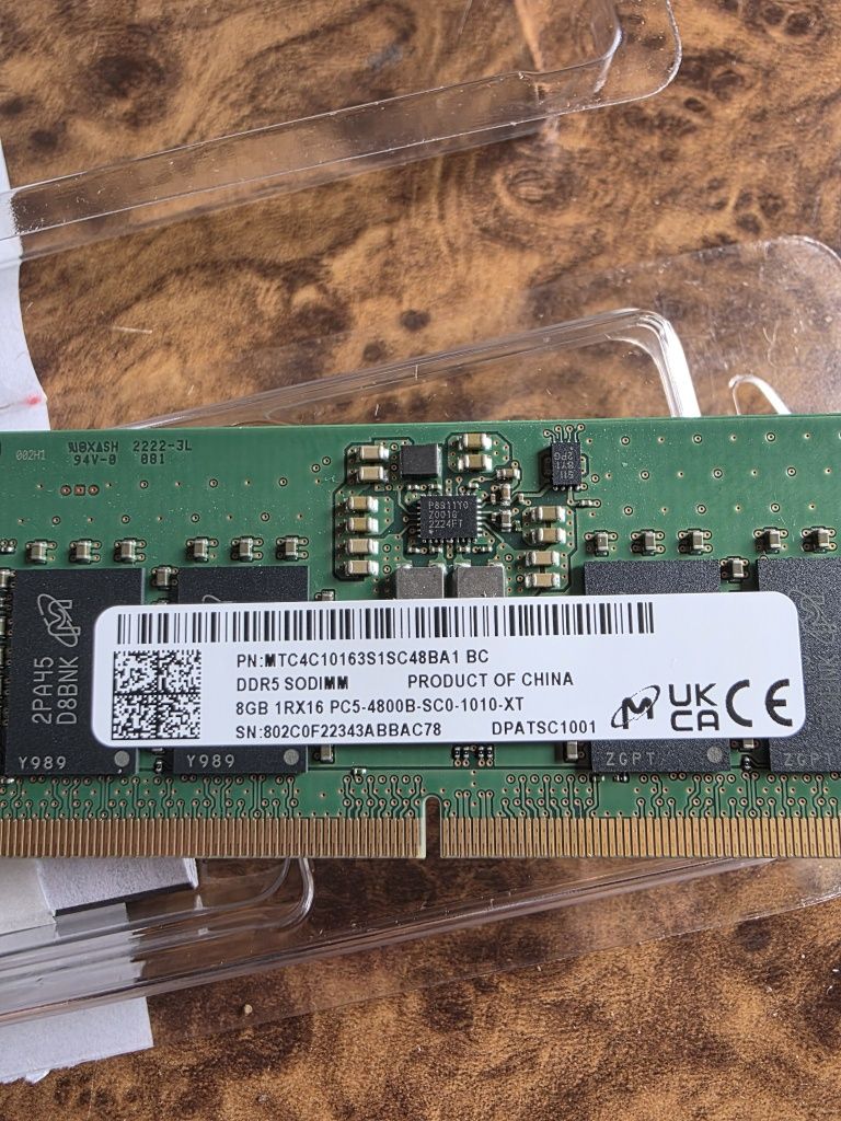 Продам Micron DDR5 SO-DIMМ 2х8 ГБ, 4800 MT/c (MTC4C10163S1SC48BA1)

Оп