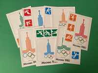 Colecção 8 Cadernos Escolares Jogos Olímpicos Moscovo 1980 Misha