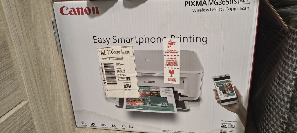 Drukarka Canon Nowa w pudełku Pixma MG3650S Druk w kolorze, wifi