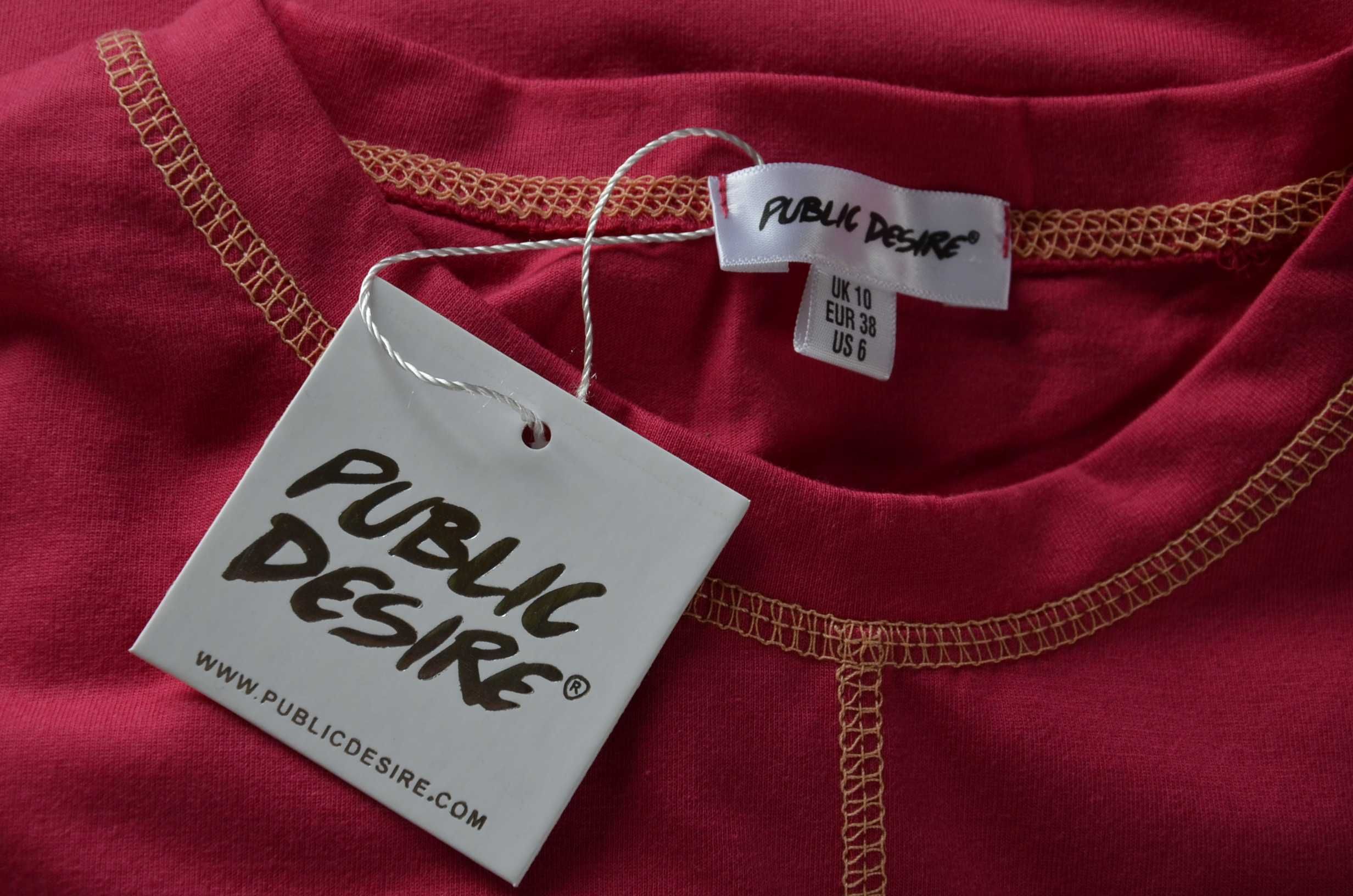 Public Desire 38/M nowa sportowa sukienka długi t-shirt tunika fuksja