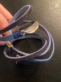bransoletka promod niebieska sznurki serduszka wiązana Pandora li lou