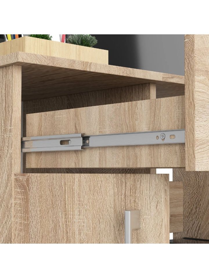 Biurko gamingowe komputerowe szkolne dąb sanoma ZMONTOWANE 90 cm