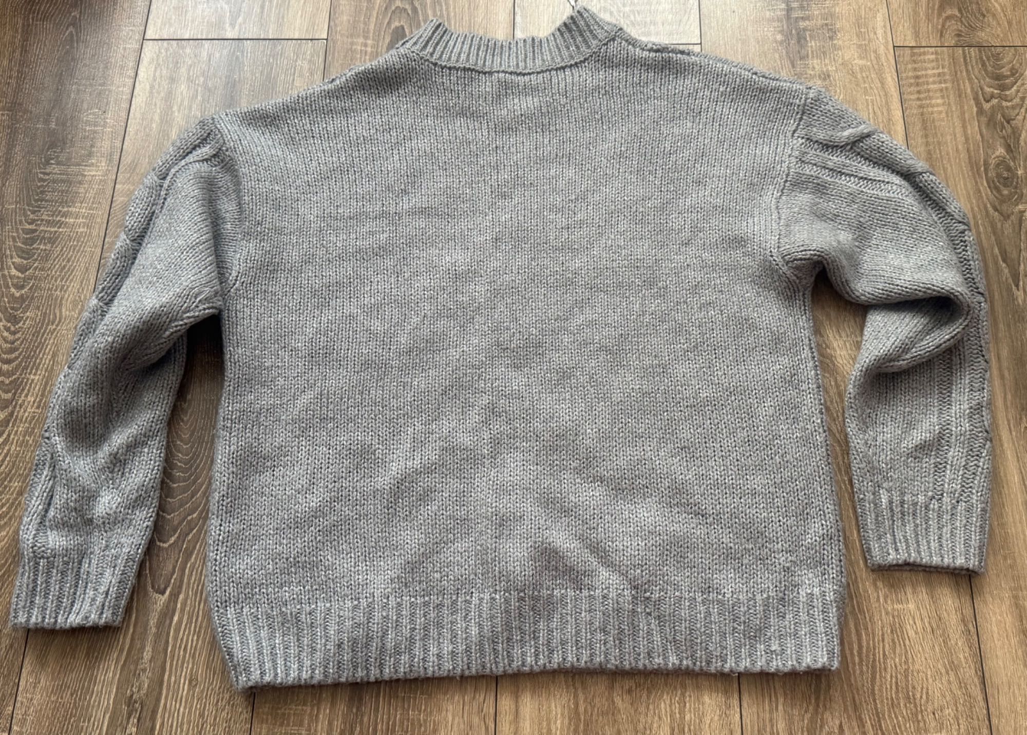 Sweter półgolf Calliope, rozmiar L, gruby warkocz, szary