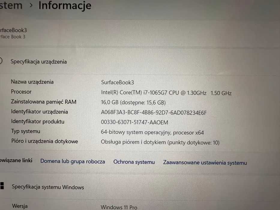 2w1 Microsoft Surface Book 3 15" 4K i7 1065/16GB/256GB/GTX1660Ti